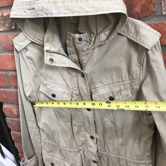 Aritzia Talula Trooper Utility Cargo Hood Cotton Jacket Military Drawcord Pocket - Picture 14 of 16